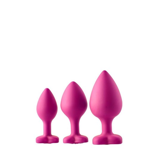 Zestaw 3x korek analny ozdobny diament sex plug